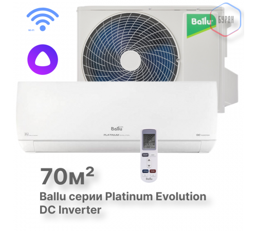 Сплит-система инверторного типа Ballu Platinum Evolution DC BSUI-24HN8_V4 комплект
