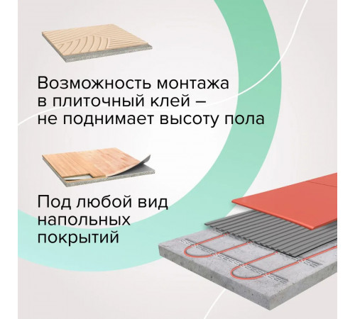 Нагревательная секция для теплого пола CALEO CABLE 18W 120м