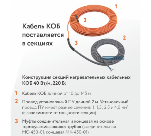 Кабель для прогрева бетона 40КОБ-2-01-0530-020