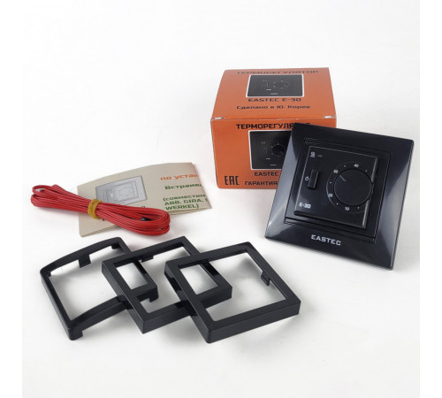 Терморегулятор EASTEC E-30 черный механический (Встраиваемый 3,5 кВт)