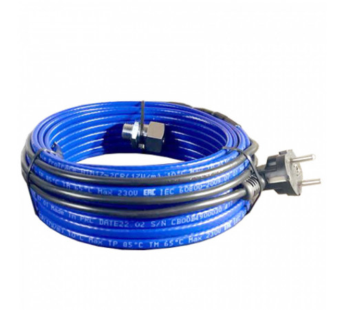 Греющий кабель для установки в трубу с сальниковым узлом - 4м