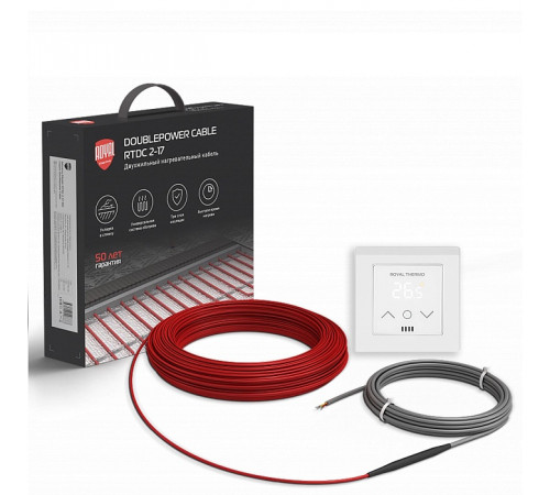 Кабель нагревательный Royal Thermo RTDC 2-17-400 с терморегулятором RTS-16